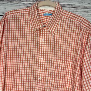 J. McLaughlin Men’s XL Button Down Shirt Gingham Check Cotton